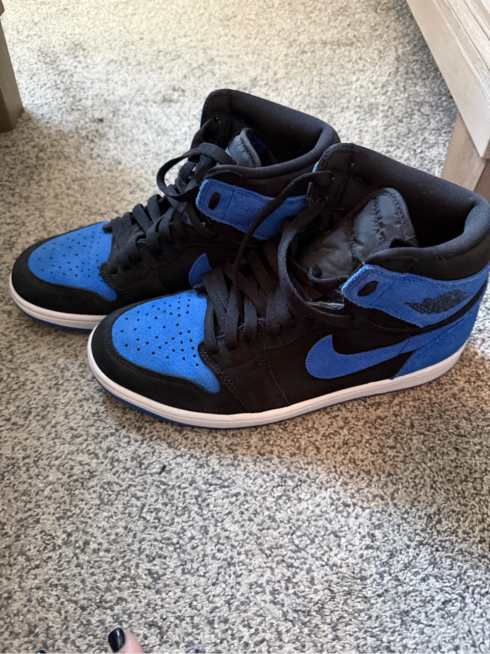 Nike Black and Royal Blue High-Top Sneakers